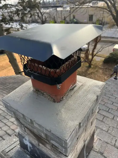 Tuckpointing and mortar joint repair on chimney in Montgomery County PA