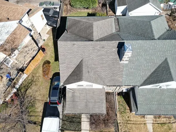 Completed 60-mil EPDM flat roof installation on a Hatboro PA colonial addition, May 2024